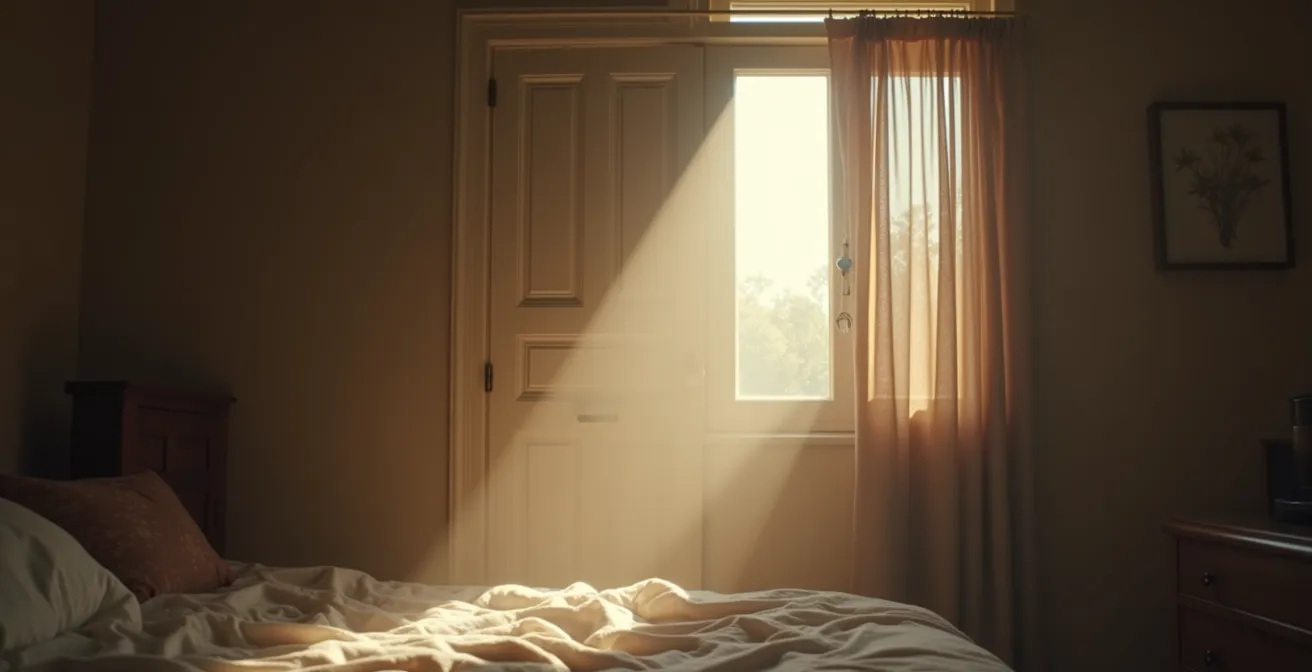 Schéma de circulation d'air bloquée dans une chambre avec porte fermée