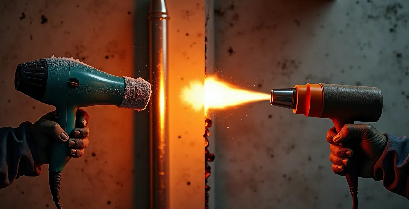 Comparaison des outils de dégel sécuritaires pour tuyauterie gelée