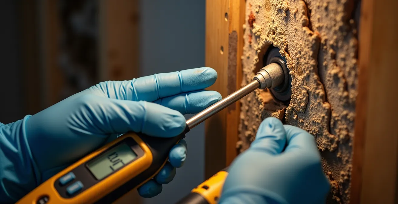 Inspection professionnelle d'une cavité murale avec caméra endoscopique