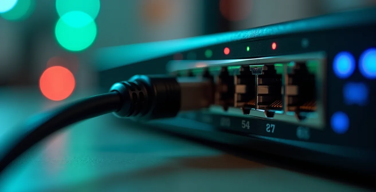 Interface de mise à jour de sécurité d'un routeur personnel avec indicateurs de protection