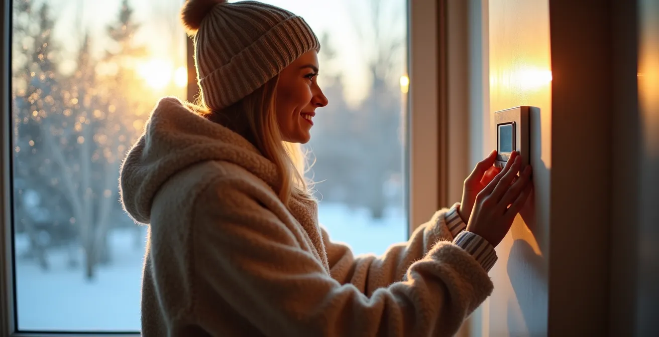 Système VRC en action montrant l'échange de chaleur entre l'air entrant et sortant